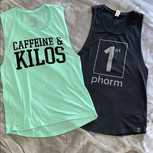 2 muscle workout tanks - 2 different brands